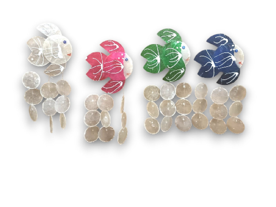 MOVIL CAPIZ PEZ SIMPLE 10x40cm 4 colors pack 12