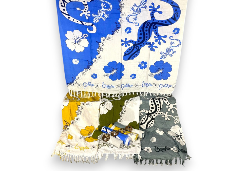 PAREO LAGARTIJA Y FLORES 4 COLORES Pack 8