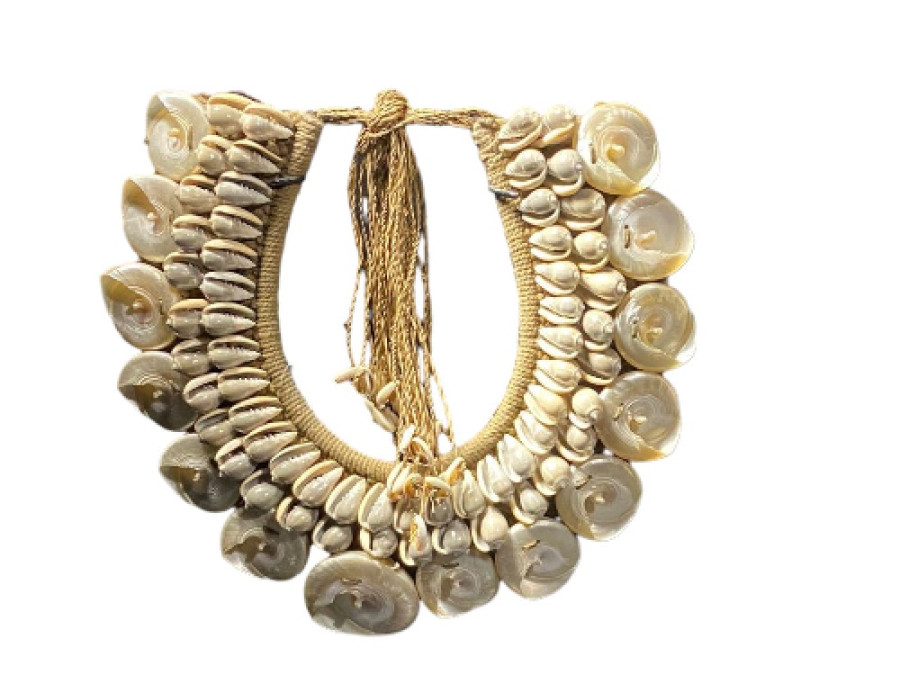 DECO COLLAR TROCHA MOP-OLIVA GRIS 30cm