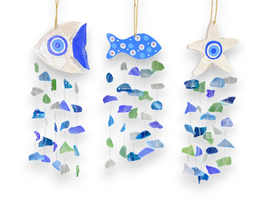 CRISTALES AZULES OJO TURCO 15x40cm pack 6