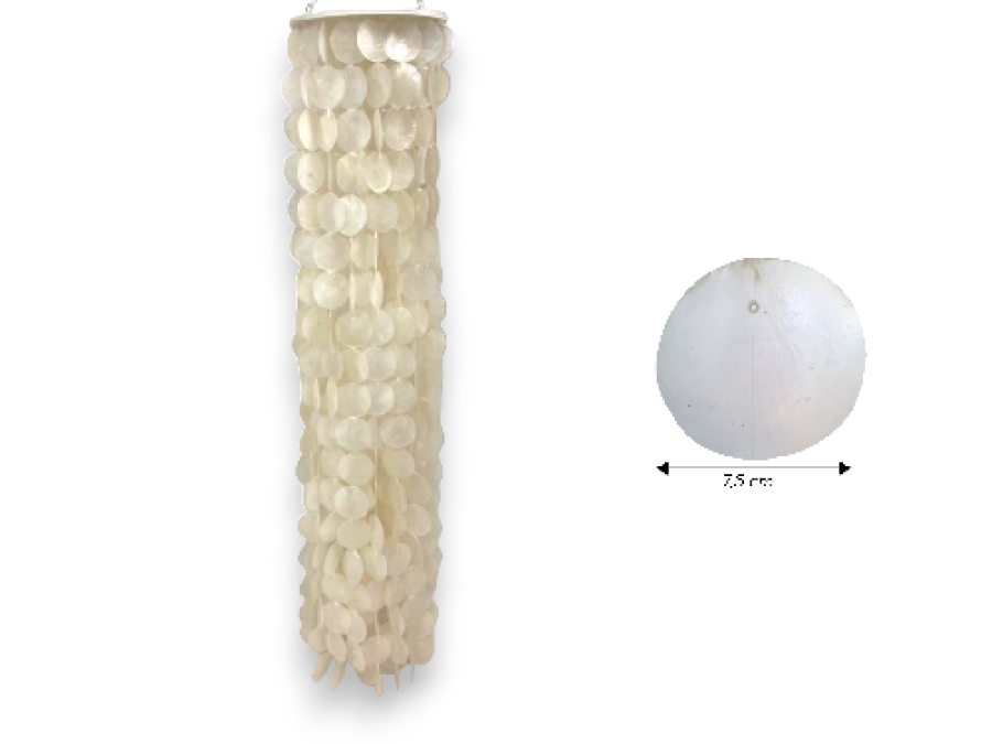 L.CAPIZ DISCO 7,5cm BLANCA 30x150cm