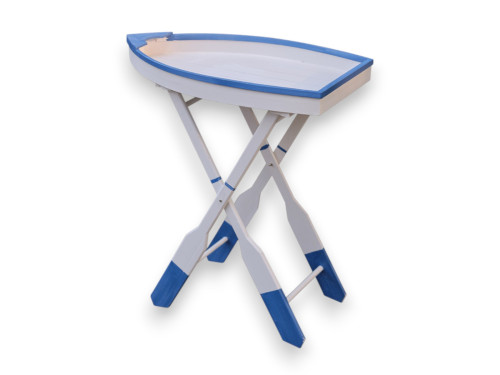 MESA BARCO MADERA 65x36x67cm Azul & Blanco