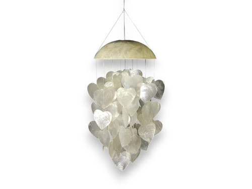 CAPIZ SOMBRERO CORAZONES BLCO. 15x30cm