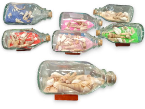 BOTELLA ARENA CONCHAS 11cm (6colores pack 6 und)